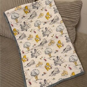 Brand New Handmade Disney Winnie the Pooh Baby Quilt - Yellow, Gray, and White